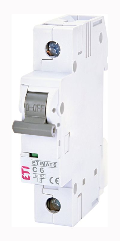 Вимикач автоматичний ETIMAT 6 1p/C6A 6 kA  ETI(2141512)