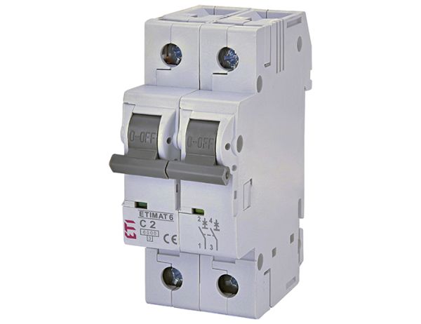 Вимикач автоматичний ETIMAT 6 2p/C2A 6 kA  ETI(2143508)