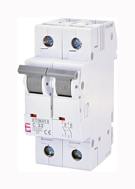 Вимикач автоматичний ETIMAT 6 2p/C32A 6 kA  ETI очікується в кінці грудня(2143519)