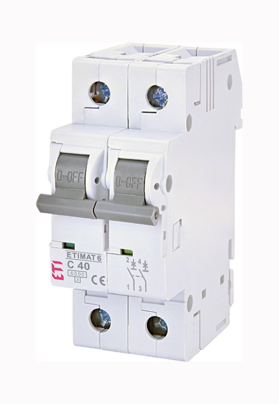 Вимикач автоматичний ETIMAT 6 2p/C40A 6 kA  ETI очікується в кінці січня(2143520)