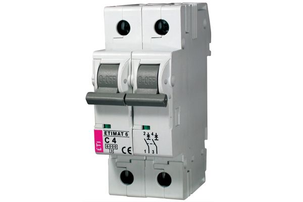 Вимикач автоматичний ETIMAT 6 2p/C4A 6 kA  ETI(2143510)