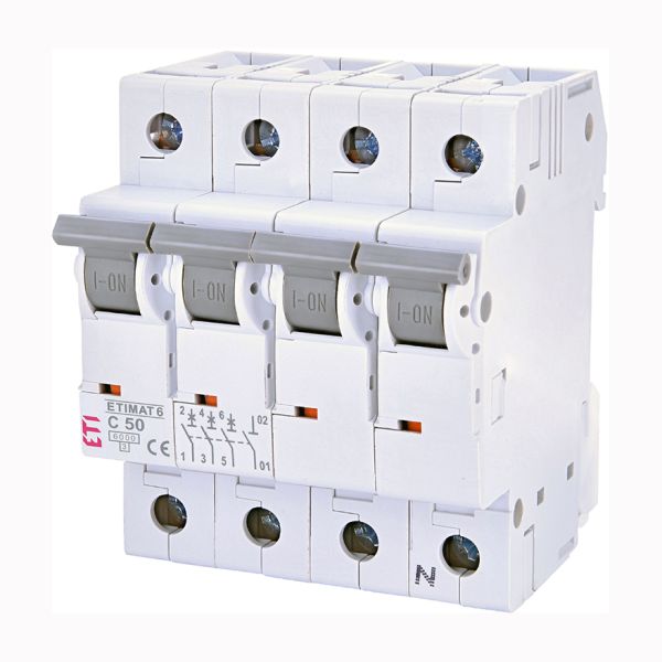 Вимикач автоматичний ETIMAT 6 3+Np/C50A 6 kA  ETI(2146521)