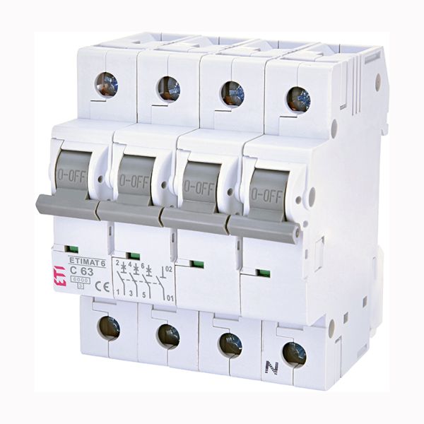 Вимикач автоматичний ETIMAT 6 3+Np/C63A 6 kA  ETI(2146522)