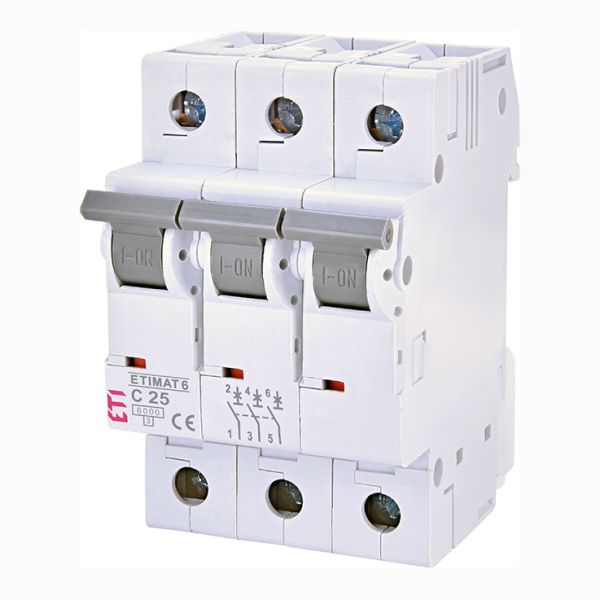 Вимикач автоматичний ETIMAT 6 3p/C25A 6 kA  ETI(2145518)