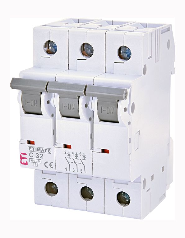Вимикач автоматичний ETIMAT 6 3p/C32A 6 kA  ETI(2145519)