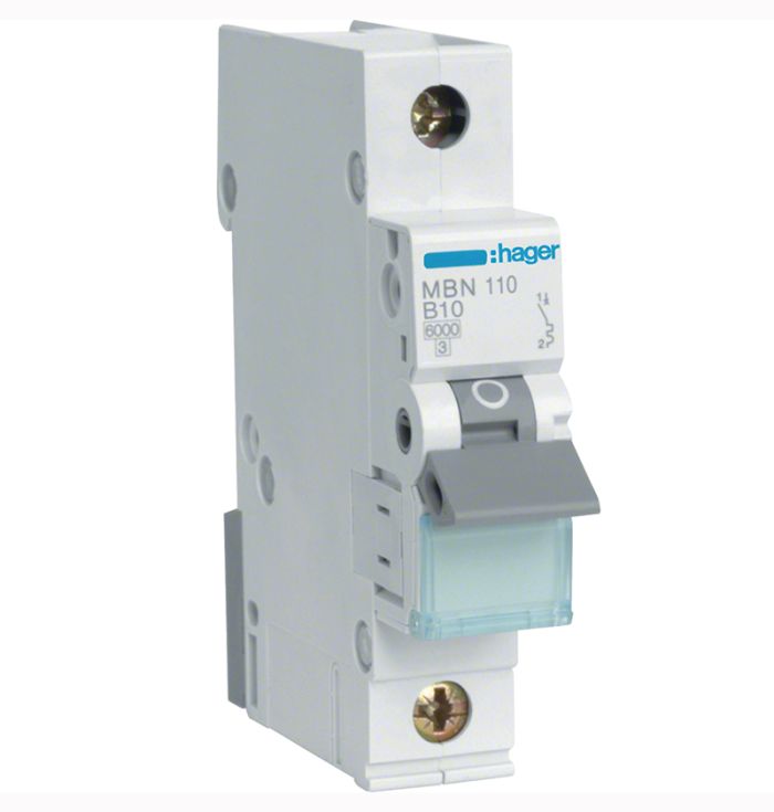 Вимикач автоматичний Hager MBN110, 1р/10А(MBN110)