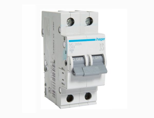Вимикач автоматичний Hager MC263А, 2р/63А(MC263А)