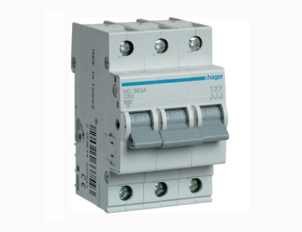Вимикач автоматичний Hager MC363А, 3р/63(MC363А)