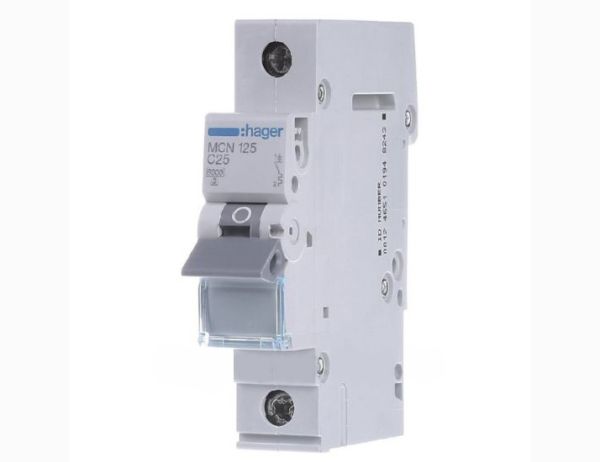 Вимикач автоматичний Hager MCN125, 1р/25А(MCN125)