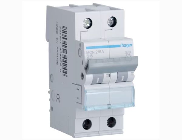 Вимикач автоматичний Hager MCN216, 2р/16А(MCN216)