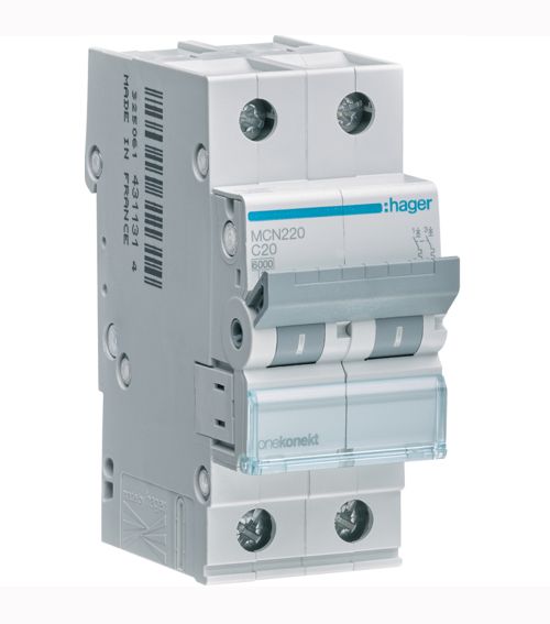 Вимикач автоматичний Hager MCN220, 2р/20А(MCN220)