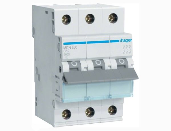 Вимикач автоматичний Hager MCN350, 3р/50А(MCN350)