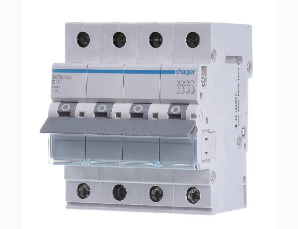 Вимикач автоматичний Hager MCN416, 4р/16А(MCN416)