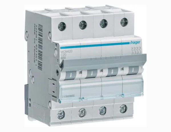 Вимикач автоматичний Hager MCN420, 4р/20А(MCN420)