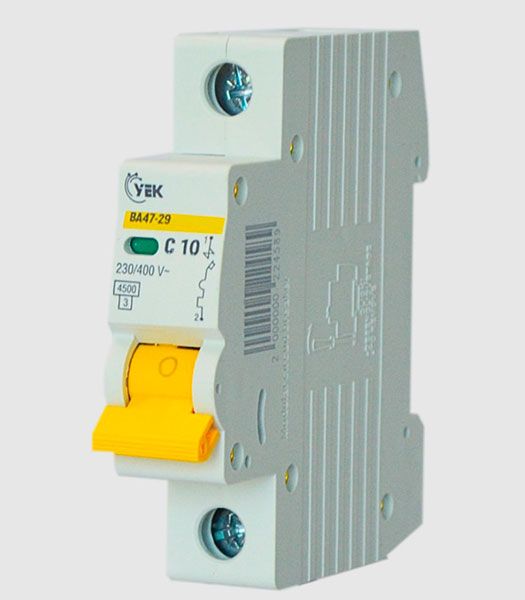 Вимикач автоматичний ВА47-29 1р/С10А 4,5кА УЕК(MVA20-1-010-C-U)