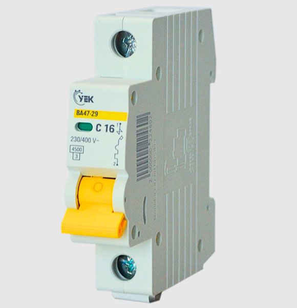 Вимикач автоматичний ВА47-29 1р/С16А 4,5кА УЕК(MVA20-1-016-C-U)