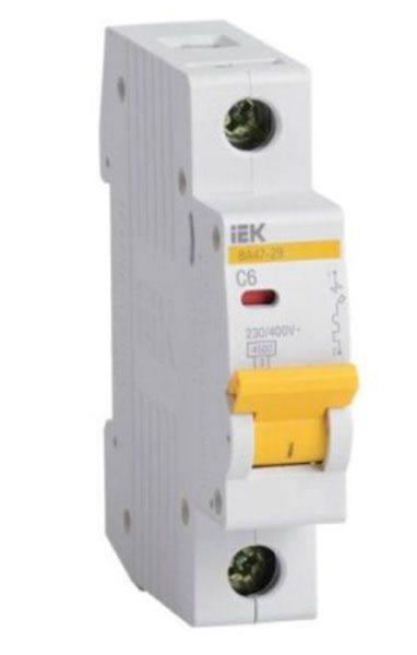 Вимикач автоматичний ВА47-29 1р/С6А 4,5кА УЕК(MVA20-1-006-C-U)