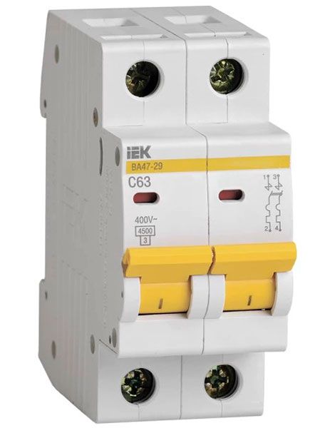Вимикач автоматичний ІЕК ВА47-29 2р/C63А(MVA20-2-063-C)