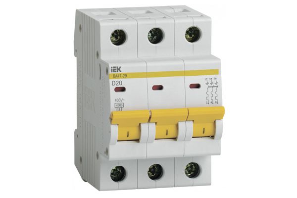 Вимикач автоматичний ІЕК ВА47-29 3р/D25А(MVA20-3-025-D)