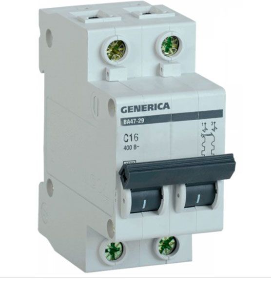 Вимикач автоматичний ВА47-29 2р 10А 4,5кА х-ка С GENERICA(MVA25-2-010-C)