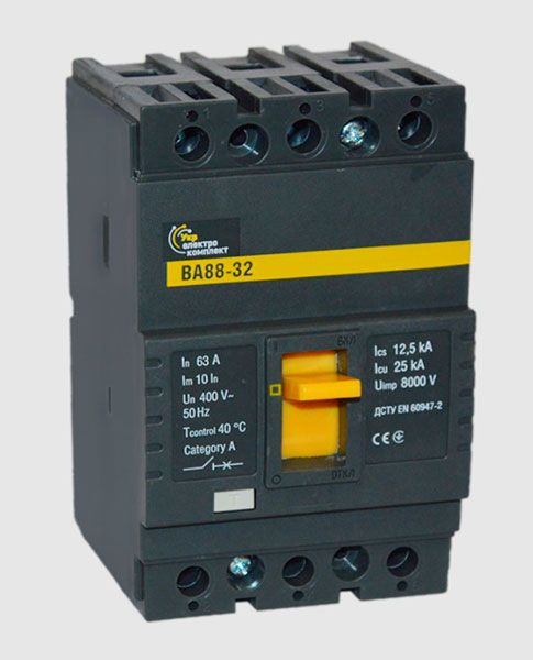 Вимикач автоматичний ВА88-32 3Р 63А 25кА УЕК(SVA10-3-0063-U)