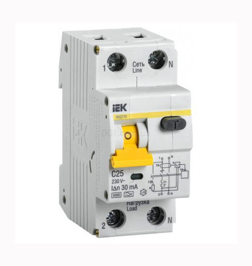 Диференційний автоматичний вимикач АВДТ-32 2р С25А/30мА(MAD22-5-025-C-30)