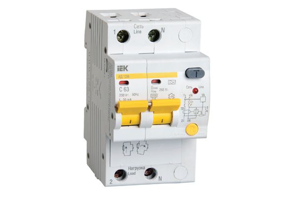 Диференційний автоматичний вимикач АД-12М 2Р С16  30мА(MAD12-2-016-C-030)