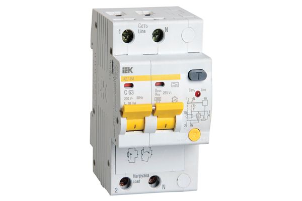 Диференційний автоматичний вимикач АД-12М 2Р С20  30мА(MAD12-2-020-C-030)