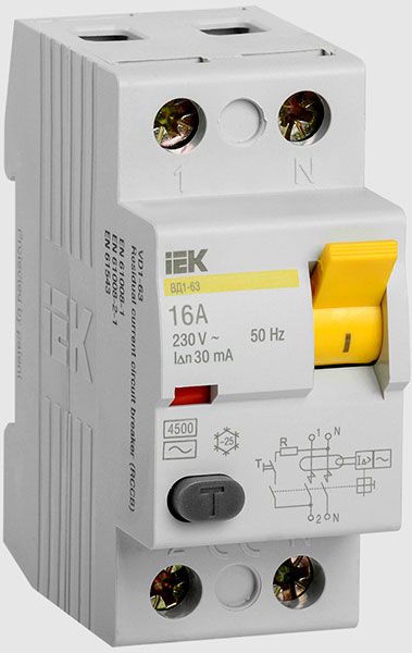 ПЗВ ВД1-63 2Р 16А 30мА УЕК(MDV10-2-016-030-U)