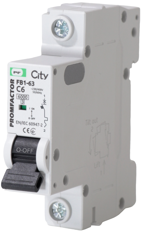 Вимикач автоматичний  FB1-63 1P С25A (6кА) серия CITY Промфактор(FB1CI1025)
