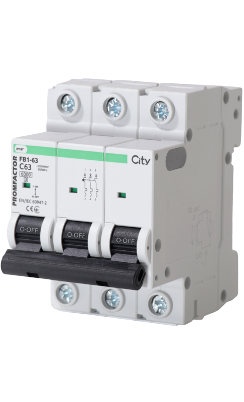 Вимикач автоматичний  FB1-63 3P С10A (6кА) серия CITY Промфактор(FB1CI3010)