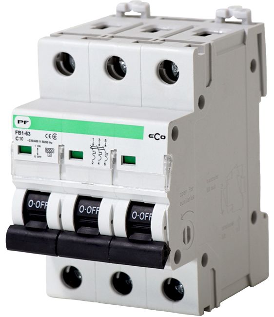 Вимикач автоматичний  FB1-63 3P С10A (6кА) серия ECO Промфактор(FB1C3010)