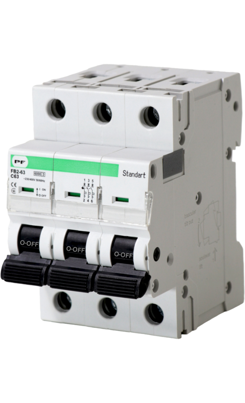 Вимикач автоматичний  FB2-63 3P С63A (6кА) серія STANDART Промфактор(FB2C3063)
