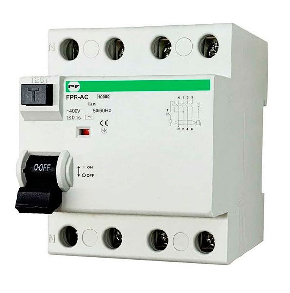Пристрій захистного відключення FPR-AC 25A/0.03A 4P AC Промфактор(FPR4025030AC)