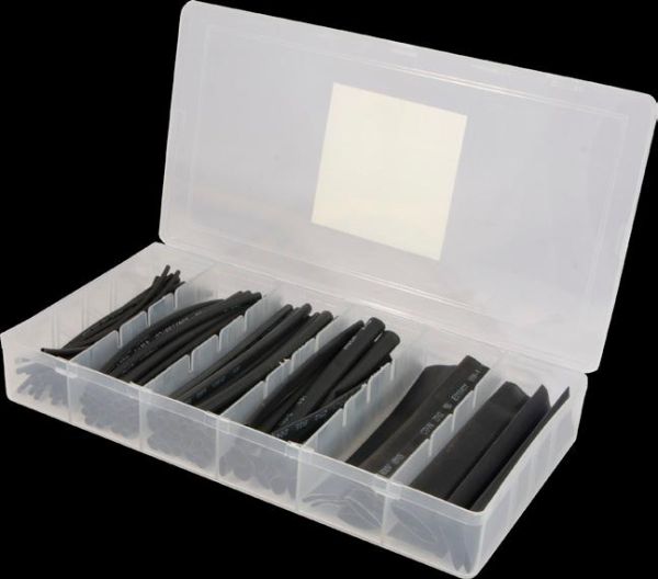 Набор трубок термоусадочных HST-100B черный АсКо(A0150040119)