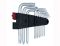Набор Г-образных ключей TORX с отверстием 9 шт., Т10-50, S2 HAISSER 48114(48114)