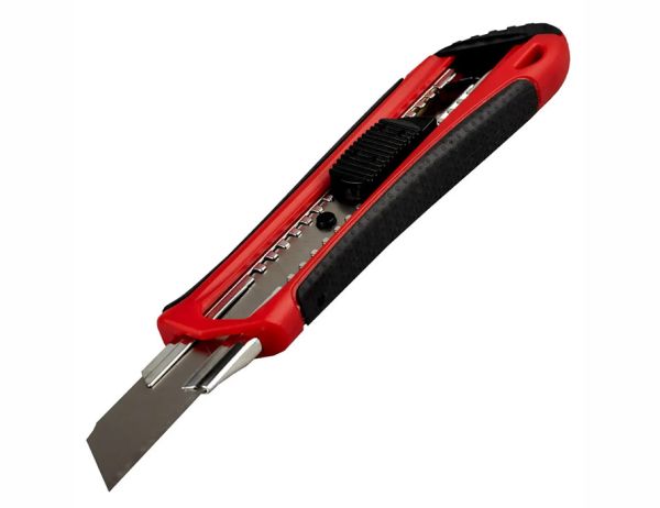 Нож пластиковый, 18мм, сегментированное лезвие, резиновые вставки HAISSER 23501(23501)