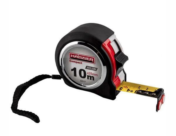 Рулетка 10*25, нейлон, прорез. корпус., 2 стопа, магнит HAISSER Compact 22017(22017)