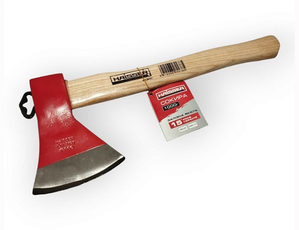 Топор 1000г. деревянная ручка  HAISSER 44117(44117)