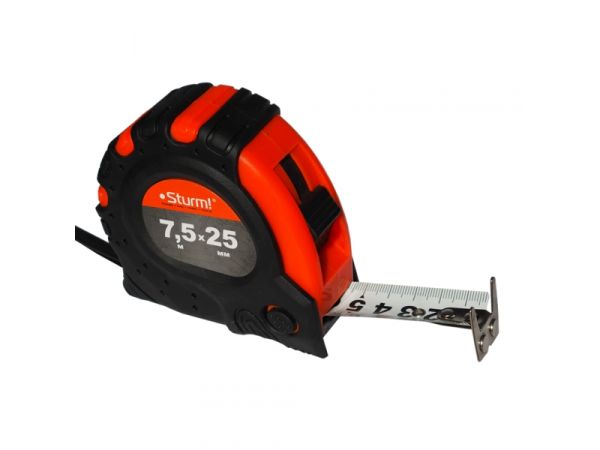 Рулетка STURM 7,5м * 25мм 3100103 обрезиненная с магнитом(3100103)
