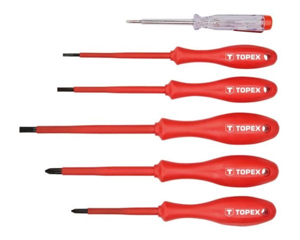 Набор отверток д/э 1000В 6шт 39D155 TOPEX(39D155)