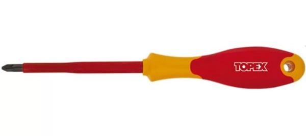 Отвертка крестовая д/э 1000В РZ2*100мм 39D480 TOPEX(39D480)