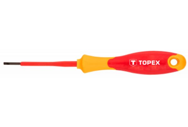 Отвертка шлицевая д/э 1000В 3.0*100мм, CrMo 39D471 TOPEX(39D471)