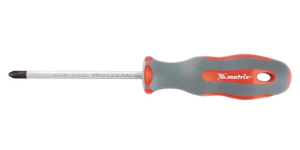 Викрутка Profi, Pz0 x75 мм, SVCM двокомпонентна рукоятка MATRIX 11948(11948)