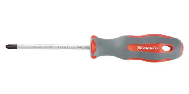 Викрутка Profi, Pz0 x75 мм, SVCM двокомпонентна рукоятка MATRIX 11948(11948)