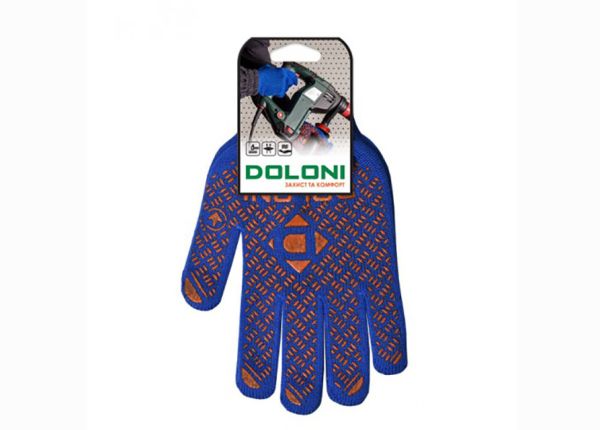Перчатки 4450 трикотажные синие с ПВХ Универсал PRO Долони(4450)