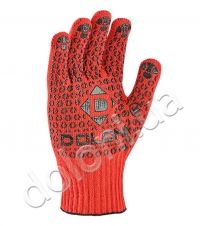 Перчатки 4461 трикотажные рабочие красные с ПВХ Универсал Долони(4461)