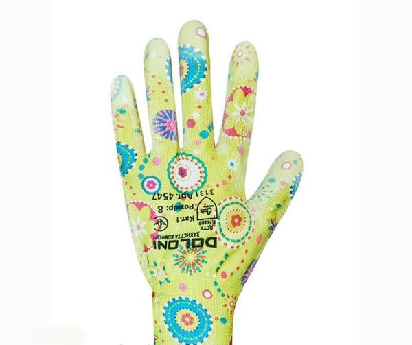 Перчатки 4547 трикотажные с полиуретановым покрытием зеленые Долони(4547)