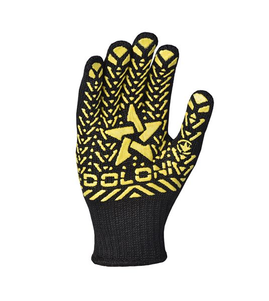 Перчатки 562 трикотажные Звезда черные с ПВХ Долони(562)