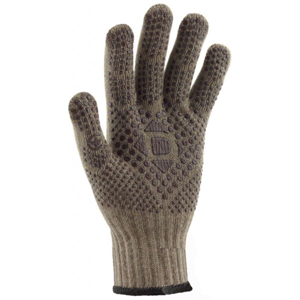 Перчатки 5702 трикотажные коричневые ПВХ Универсал Долони